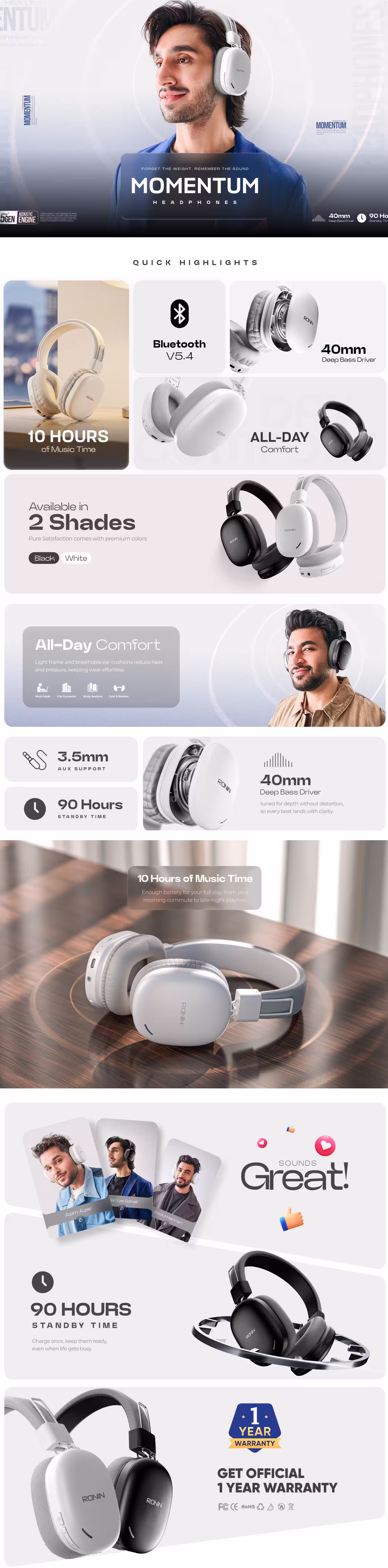 Ronin R-1510 Momentum Headphone Infographic TechPedia