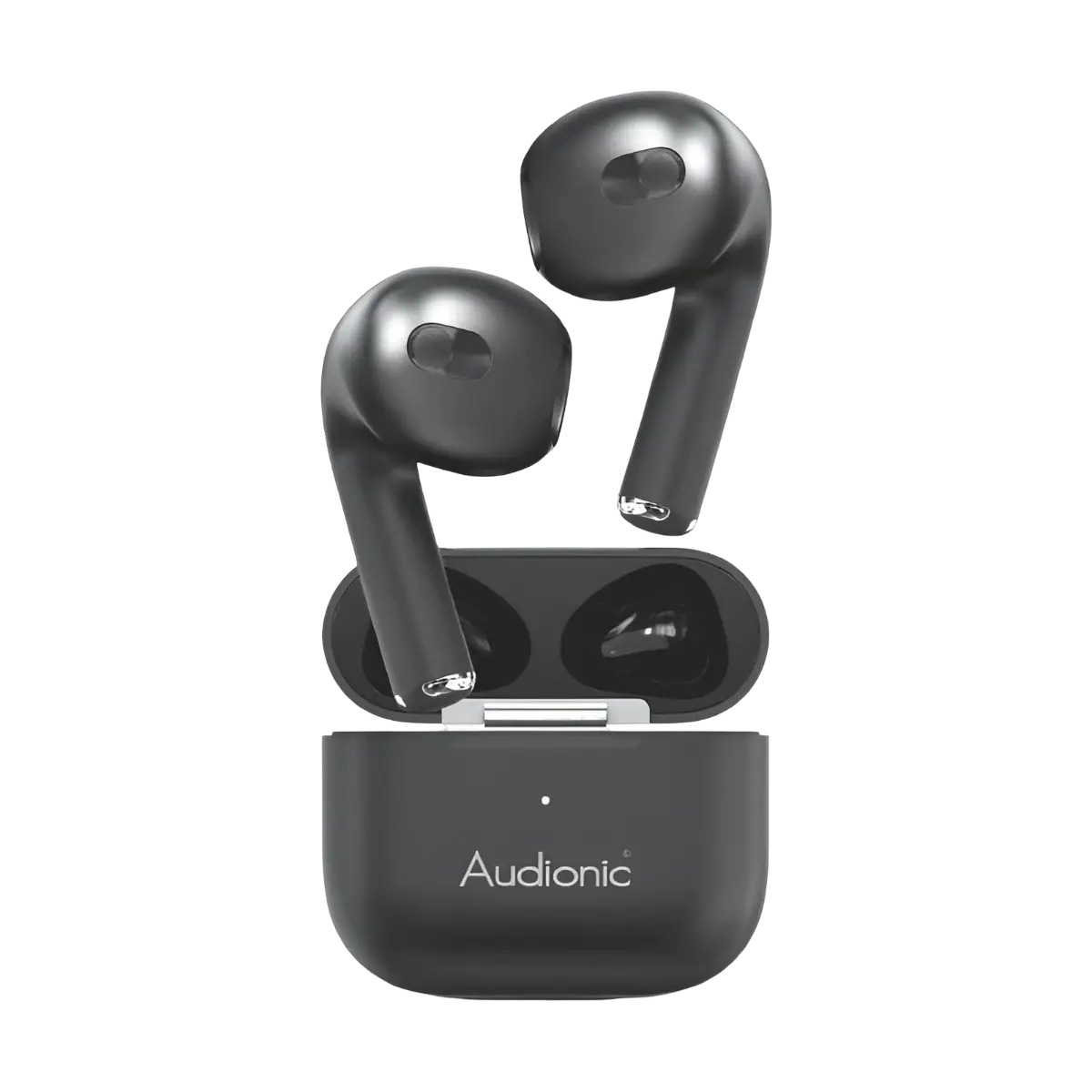 Audionic-Airbud-5-Max-Earbuds A front look at the Airbud 5 Max and charging case
