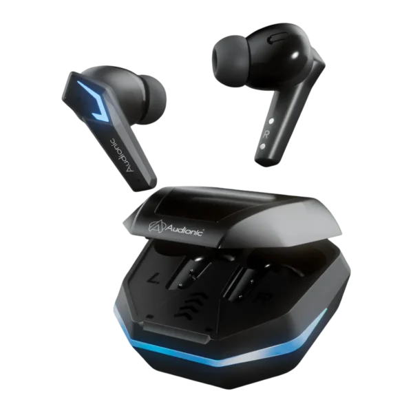 Both Battlebuds Lite earbuds taken out of the charging case