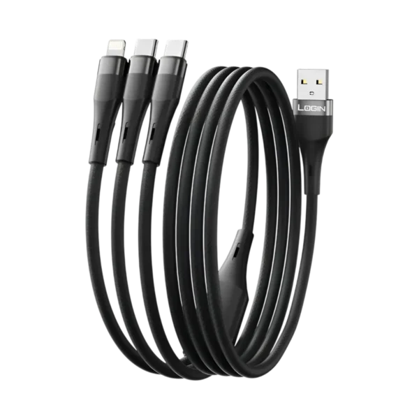 Login L-909 3 IN 1 Charging Cable Black
