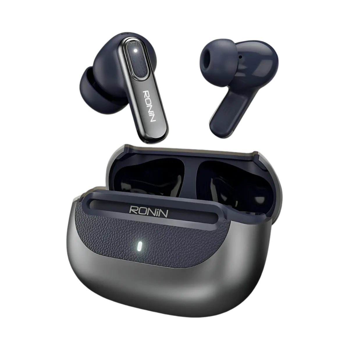 Ronin-R-7080-Nox-ANC-Earbuds R-7080 paired with its charging case