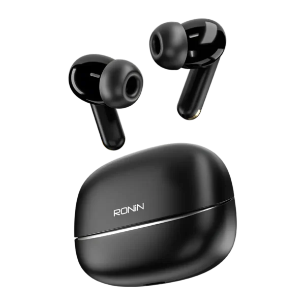 Vector charging case and displaying the Vector earbuds