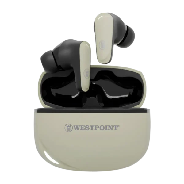 WestPoint WP-130 Wireless Earbuds shown with charging case