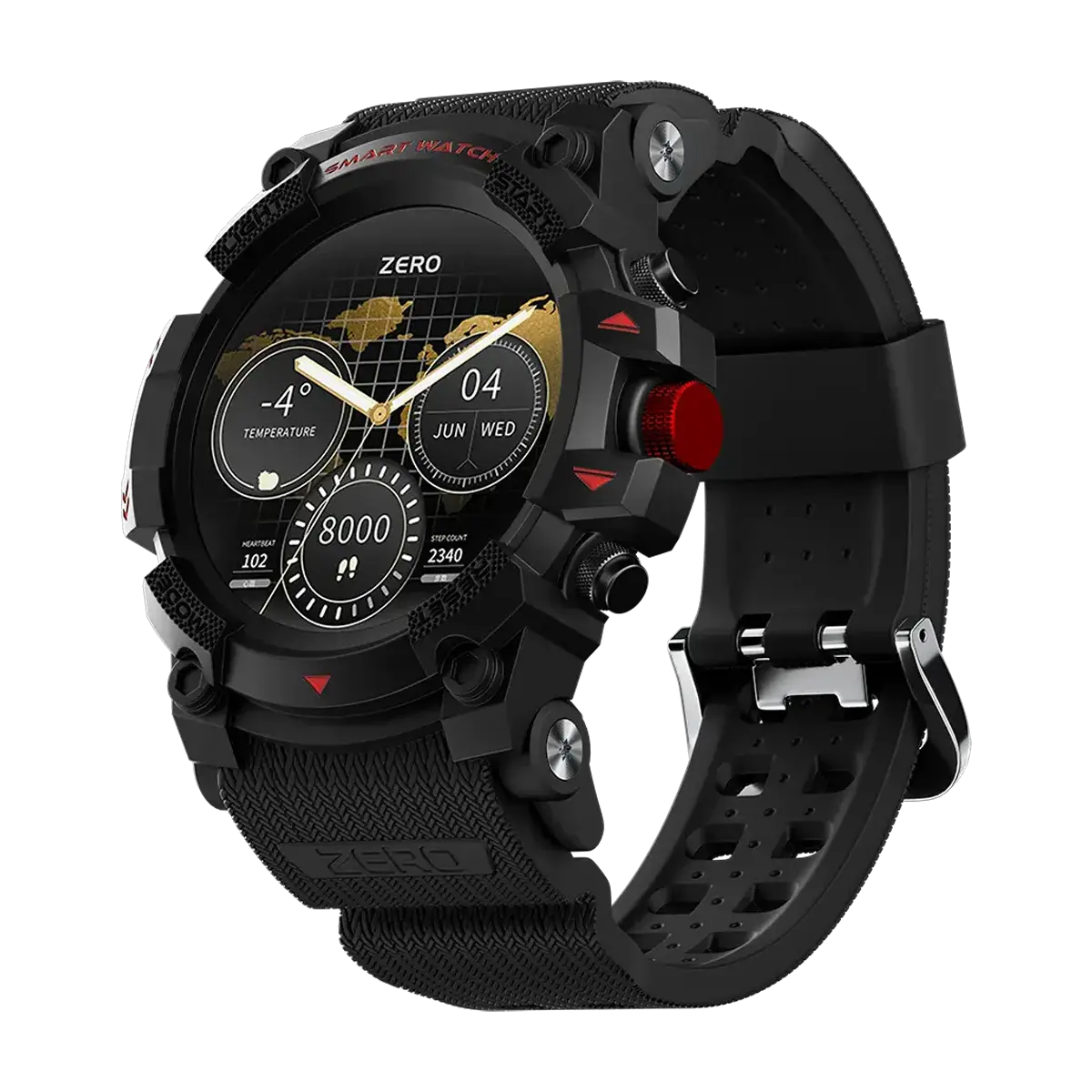 Zero Navigator Smartwatch Black and Red Zero Navigator Smartwatch Black and Red