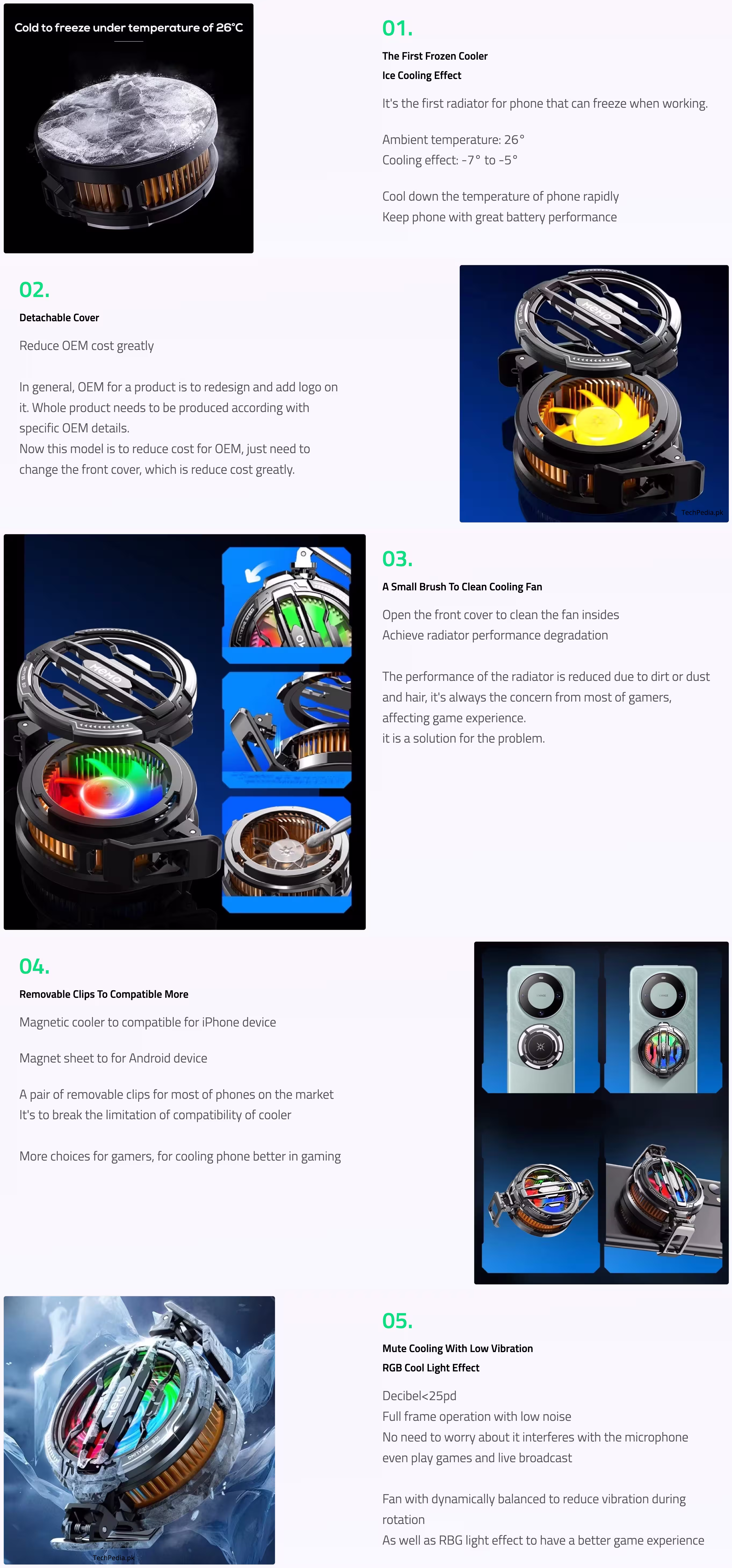 MEMO CX07 RGB Mobile Cooling Fan