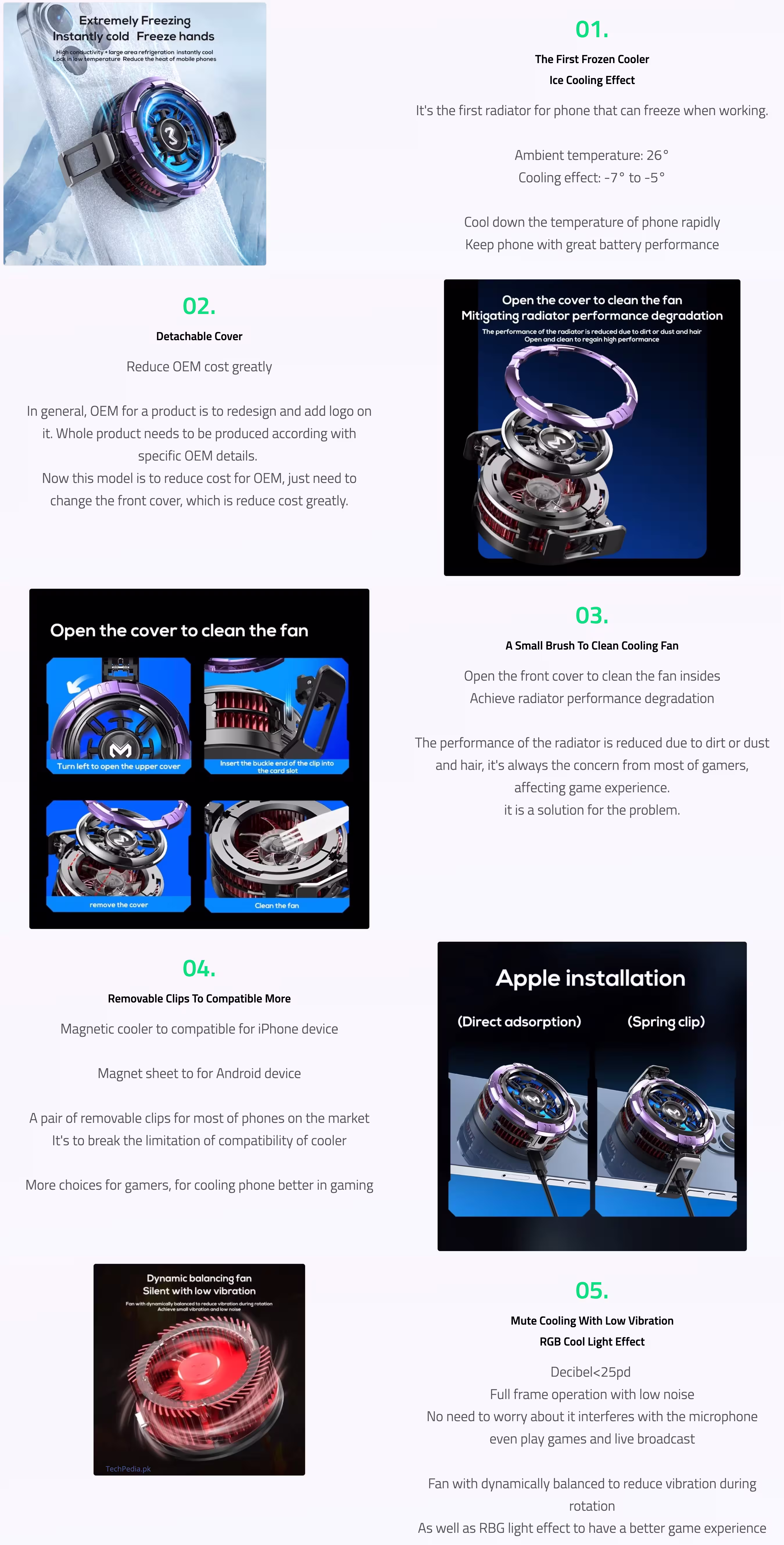 MEMO CX08 RGB Magnetic Cooling Fan