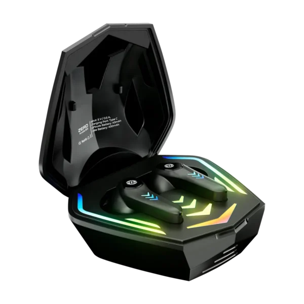 Zero Arcade 800 earbuds open case with RGB Lights open